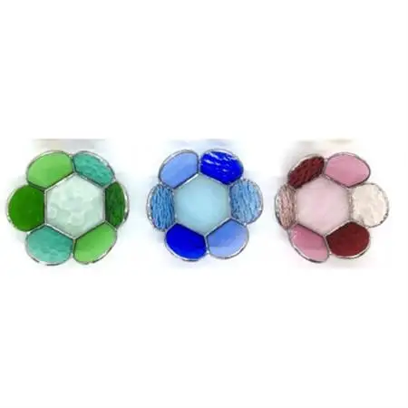 ステンドグラス　可愛いお花の小皿3点セット【1659594】