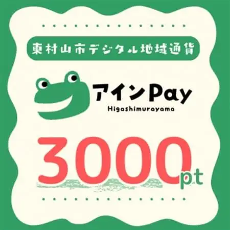 東村山市デジタル地域ポイント『アインPay』3,000ポイント　【1693150】