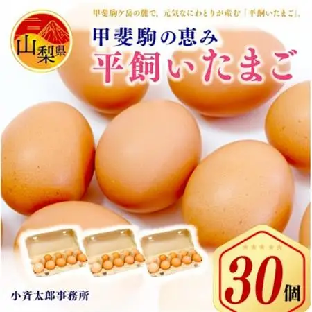 甲斐駒の恵み・着色料無添加の平飼いたまご30個【配送不可地域：離島】【1226018】