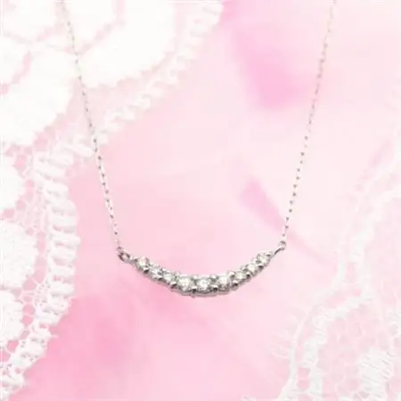 PT900/PT850 0.10ctダイヤモンド　アーチペンダントネックレス　HH018644【配送不可地域：離島・沖縄県】【1387333】