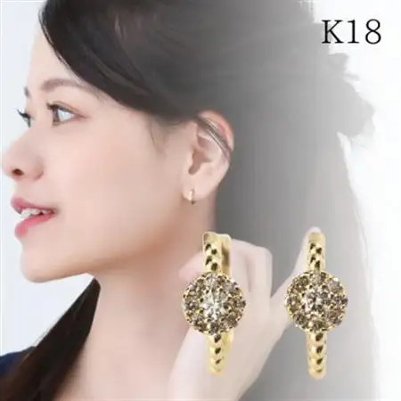 【山梨県】【ジュエリー】K18 Pave/パヴェ ピアス【配送不可地域：離島・沖縄県】【1452840】
