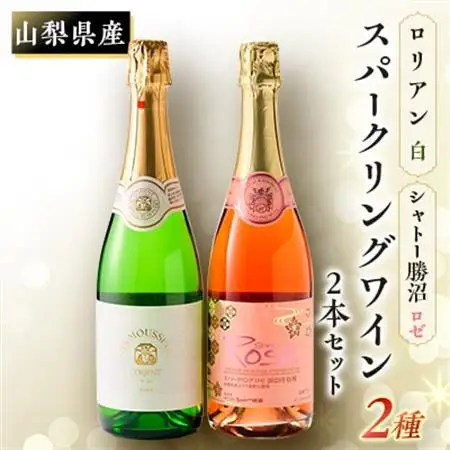 山梨県産スパークリングワイン2本セット(ロゼ、ヴァン・ムスー甲州)【配送不可地域：離島】【1498520】