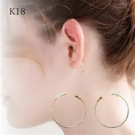 【山梨県】【ジュエリー】K18 hoop/フープ ピアス　1ペア【配送不可地域：離島・沖縄県】【1502078】