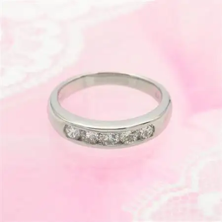 PT900 0.48ct 一文字ダイヤモンド リング　#8　HR-009152【配送不可地域：離島・沖縄県】【1510045】