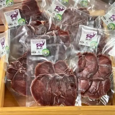 【早川ジビエ】鹿肉焼肉用1.5mmスライス 100g×10パックセット【配送不可地域：離島】【1526210】