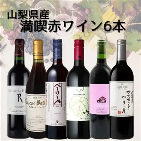 山梨県産満喫赤ワイン6本セット(1)002【配送不可地域：離島】【1606769】