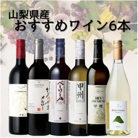 山梨県産ワインおすすめ赤白6本セット(1)008【配送不可地域：離島】【1606809】