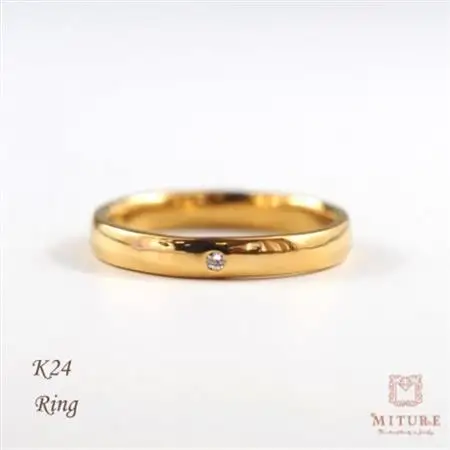 【山梨県】【ジュエリー】K24 pure gold /ダイヤ 甲丸 リング 12号【配送不可地域：離島・沖縄県】【1645666】