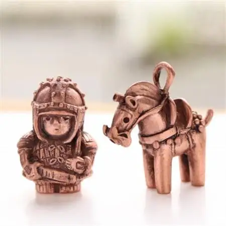 【縄文アクセサリーDo_goods】純銅製ネックレス馬形埴輪＆挂甲の武人セット　　　　700-095【配送不可地域：離島・沖縄県】【1670982】