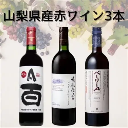 山梨県産ワイン3本セット　042【配送不可地域：離島】【1682289】