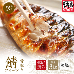 訳あり 骨取り サバ 切り身 (無塩) 3kg [001-c322] 