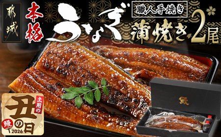 【丑の日】職人手焼きの本格うなぎ蒲焼き2尾≪7月20日～25日お届け≫〔MJ-33-003-2-UG〕_(都城市) 国産 本格 うなぎ 鰻 蒲焼 宮崎 じっくり 特製タレ 香り豊かな ふっくら 香ばしい うなぎ 土用の丑の日
