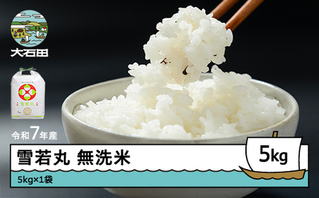 令和7年産 雪若丸 無洗米 順次発送 5kg 5kg×1袋 山形県産 ap-yumxa5-0