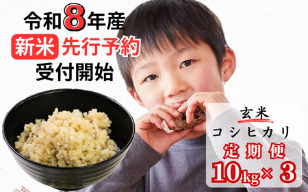 【令和8年産新米・先行予約】【3回定期便】あわくら源流米 コシヒカリ 玄米 10kg｜西粟倉村産・昼夜寒暖差が育む甘み｜ふるさと納税 K-ac-BFZA