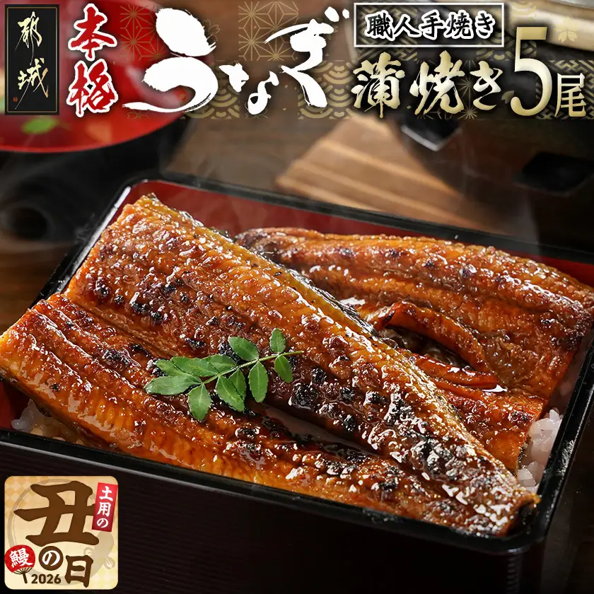 【丑の日】職人手焼きの本格うなぎ蒲焼き5尾≪7月20日～25日お届け≫〔32-33-003-5-UG〕_(都城市) うなぎ 蒲焼き 5尾 たれ 鰻 かば焼き 土用の丑の日