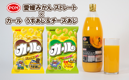 【数量限定】 POM 愛媛みかんストレート ＆ カール うすあじ / チーズあじ セット 【SNE014】