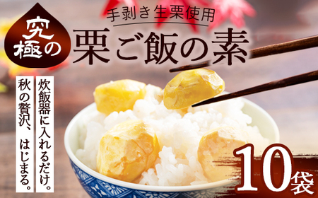 栗ご飯の素 10袋 国産 冷凍 生栗そのまま | 栗ご飯