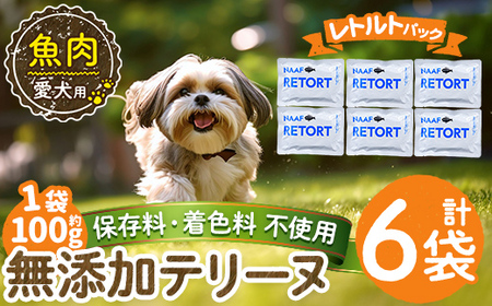 a1089-C ＜保存料・着色料 不使用＞愛犬用無添加テリーヌ レトルトパック 魚テリーヌ6袋(1袋約100g・合計約600g)【Nフードサービス】姶良市 魚 テリーヌ 犬 ドッグ ペット フード エサ レトルト おやつ ごはん ご飯 間食 ご褒美