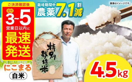 【R7年産】九州のこだわり「にこまる」白米 4.5kg / 米 こめ コメ お米 おこめ 白米 精米 白ご飯 にこまる ニコマル 長崎県産 / 諫早市 / 上島農産[AHAS012]