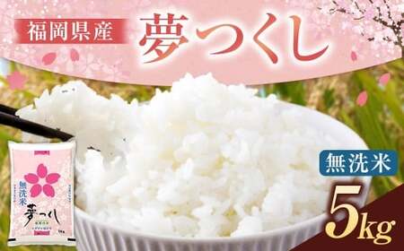 《令和7年産》 福岡県産 夢つくし 無洗米 （5kg） こめ コメ ごはん ご飯 コシヒカリ キヌヒカリ 白米 令和7年度米 単一原料米 ブランド米 福岡県 うきは市 常温
