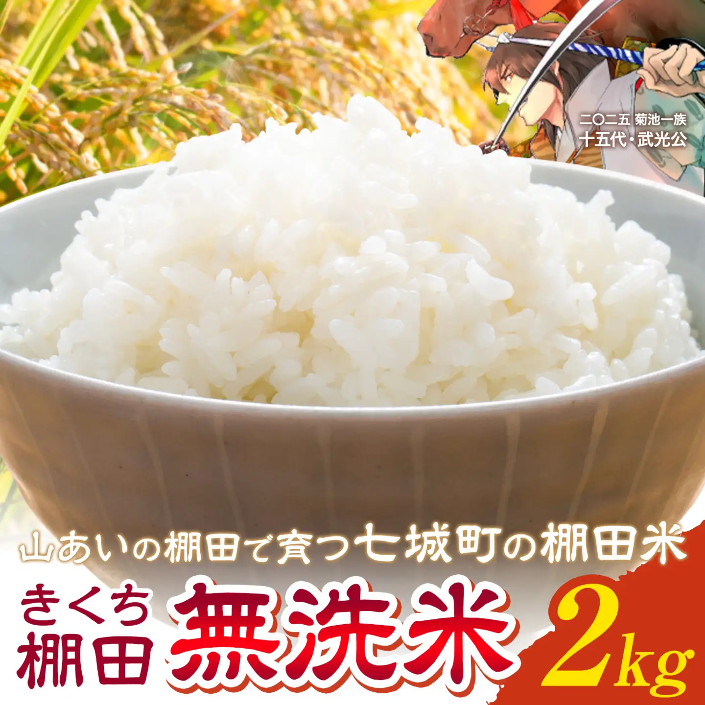 令和7年産 きくち棚田無洗米 2kg ひのひかり《30日以内に出荷予定(土日祝除く)》熊本県 菊池市 米 こめ ヒノヒカリ お米 ブランド米 単一原料米 菊池