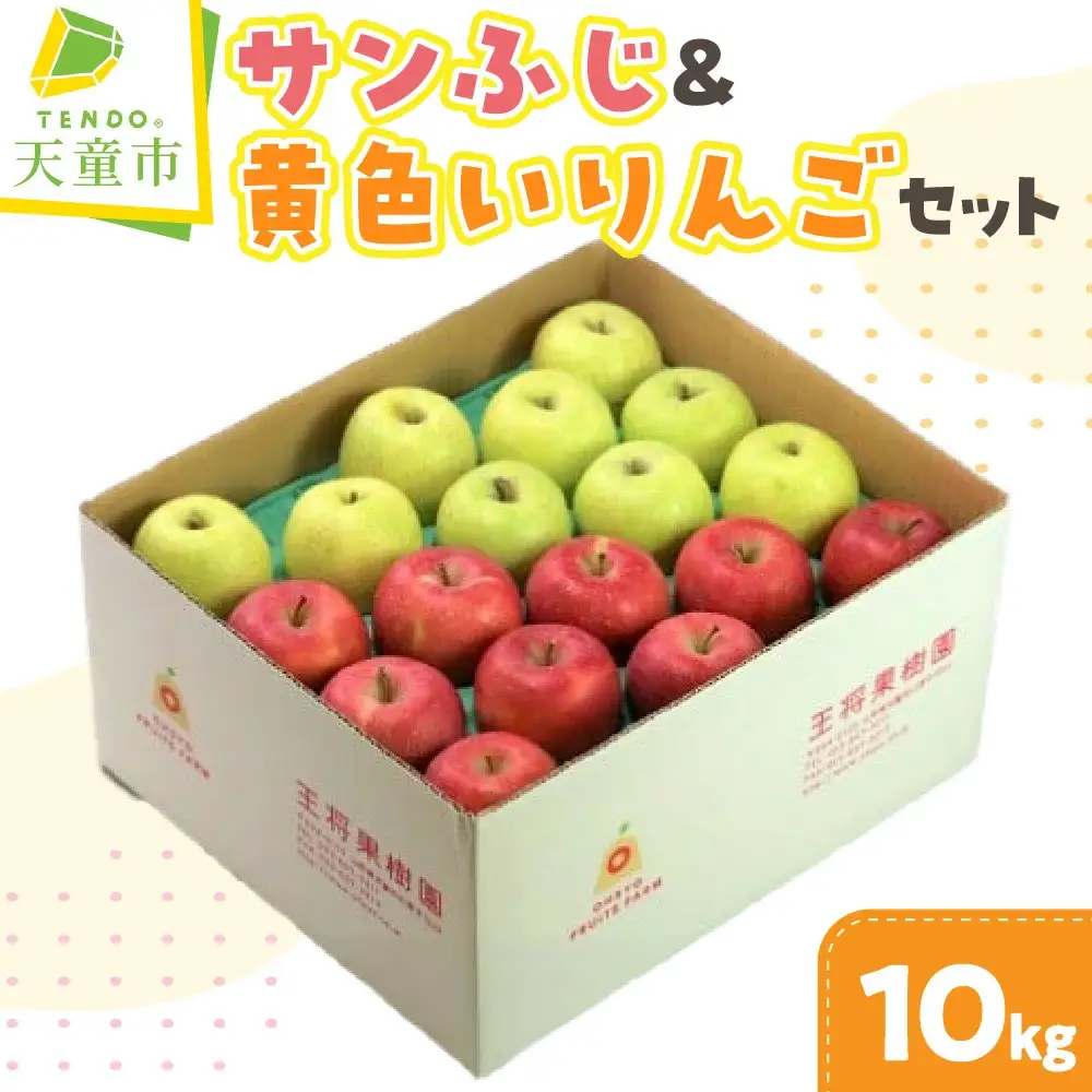 サンふじ ＆ 黄色い りんごセット シナノゴールドまたは王林 10kg