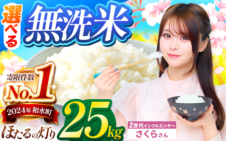 令和7年産 熊本県産 ほたるの灯り 無洗米 25kg | 選べる 銘柄 ほたるの灯り 森のくまさん 容量 5kg 10kg 15kg 20kg 25kg 30kg 特A 小分け  訳あり 規格外