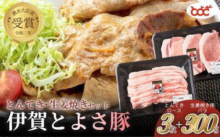 農水大臣賞受賞　伊賀とよさ豚　とんてき・生姜焼きセット【tysk0002】
