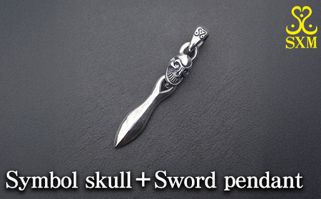 Symbol skull＋Sword pendant