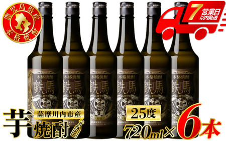 鉄馬 芋焼酎 25度 720ml×6本 オガタマ酒造 芋焼酎 芋 焼酎 おすすめ 人気 焼酎 ロック 水割り お湯割り 焼酎ハイボール お酒 FSR-409