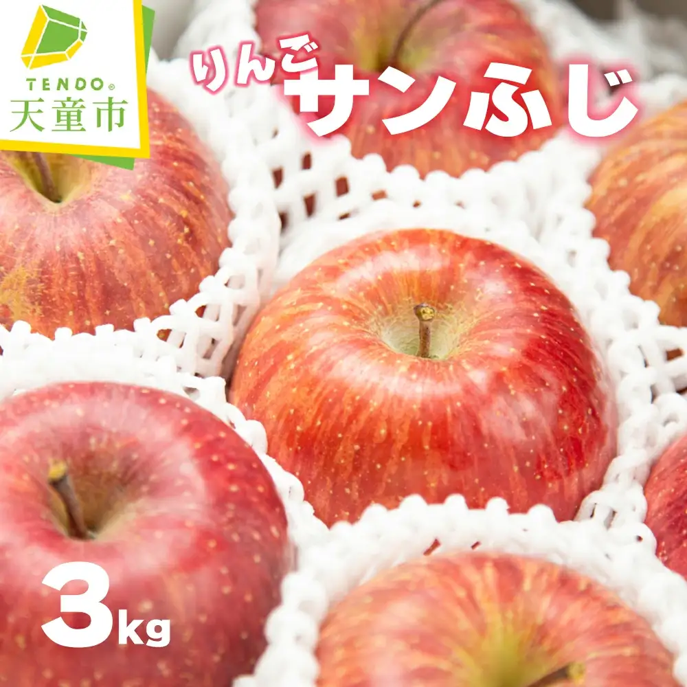 りんご ( サンふじ) 3kg フルーツ 果物 山形 08-06-034