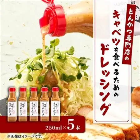 とんかつ専門店のキャベツを食べるためのドレッシング　5本セット【配送不可地域：離島】【1686978】