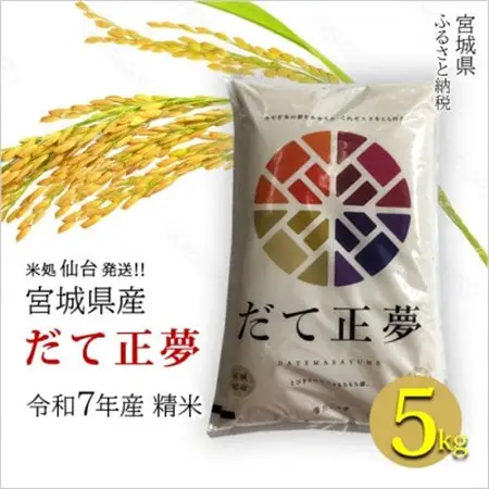 【だて正夢】宮城県産 令和7年産 精米 5kg(5kg×1袋)【1700765】