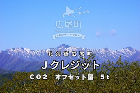 広尾町Ｊ-クレジットCO2削減量　5t【Ｊクレジット　Ｊ－ＶＥＲ　カーボンオフセット　二酸化炭素　排出削減　環境保護　環境保全　森林環境　森林保全　エコ　二酸化炭素吸収　温室効果ガス削減　北海道　ふるさと納税】(0116)
