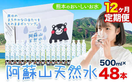 【12ヶ月定期便】天然水  阿蘇山 天然水 500ml 48本 |丸富産業
