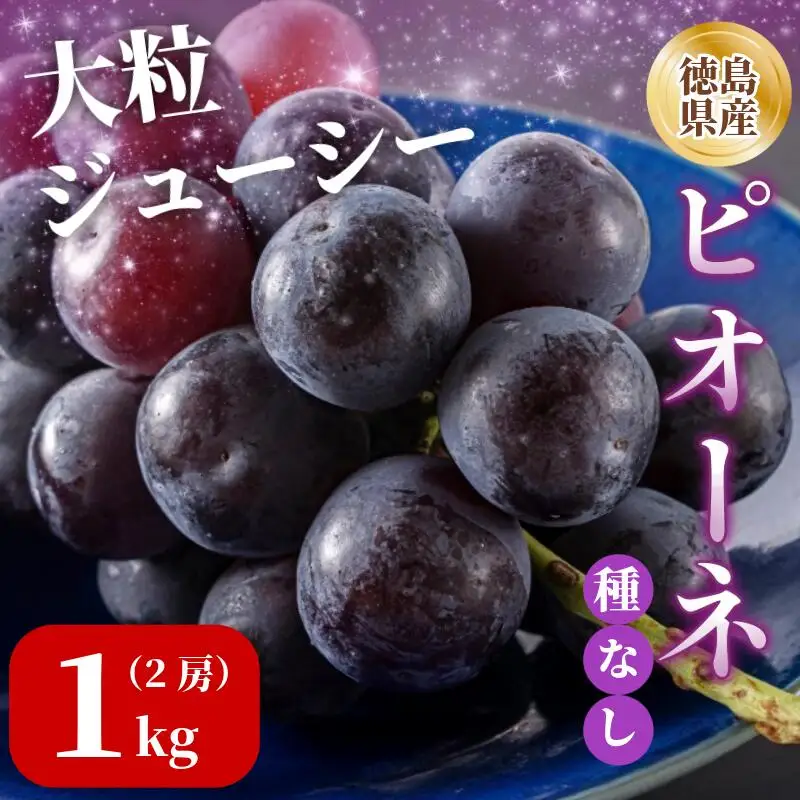 【7月上旬から8月中旬まで発送】ピオーネ 2房 1kg ぶどう 国産
