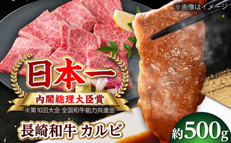 【大自然の贈り物！】長崎和牛 カルビ 約500g【ながさき西海農業協同組合】 [DBV001]