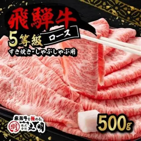 飛騨牛5等級ロース・すき焼きしゃぶしゃぶ用 500g【配送不可地域：離島】【1712836】