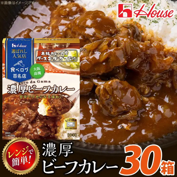 ハウス 選ばれし人気店 濃厚ビーフカレー 30個 [翔栄通商 愛知県 江南市 ko23btu570033]