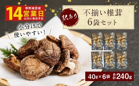 015-1337 【 14営業日以内発送 】 訳あり 原木椎茸 不揃い椎茸 6袋セット 椎茸 しいたけ シイタケ きのこ キノコ 不揃い 乾燥しいたけ お料理 小分け プレゼント 袋詰め