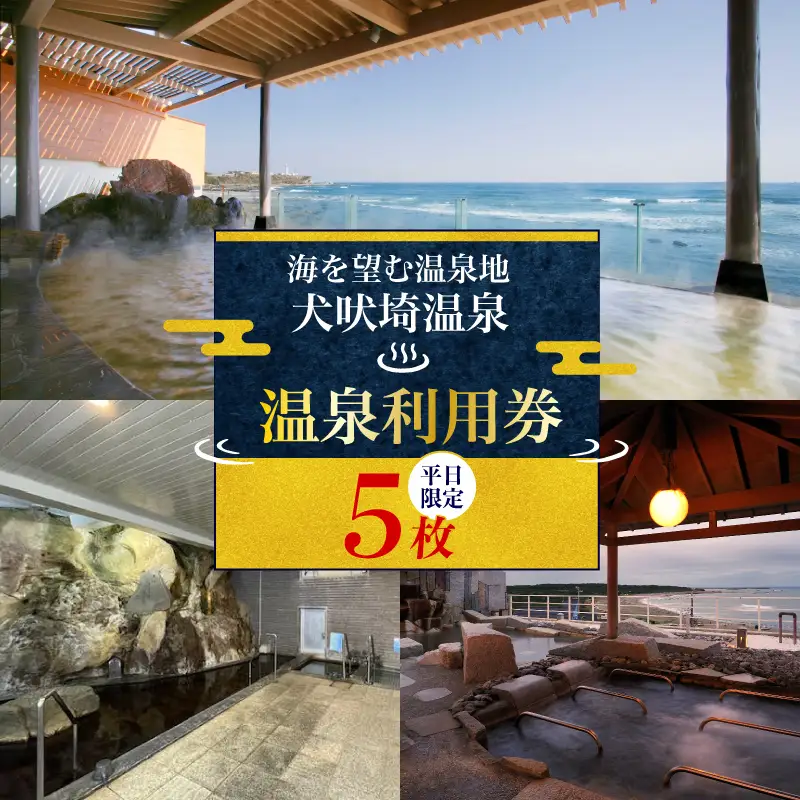 温泉 犬吠埼温泉 温泉利用券 平日限定 5回分