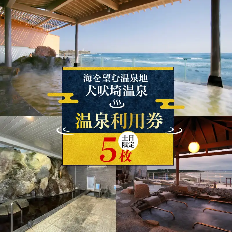 温泉 犬吠埼温泉 温泉利用券 土日限定 5回分