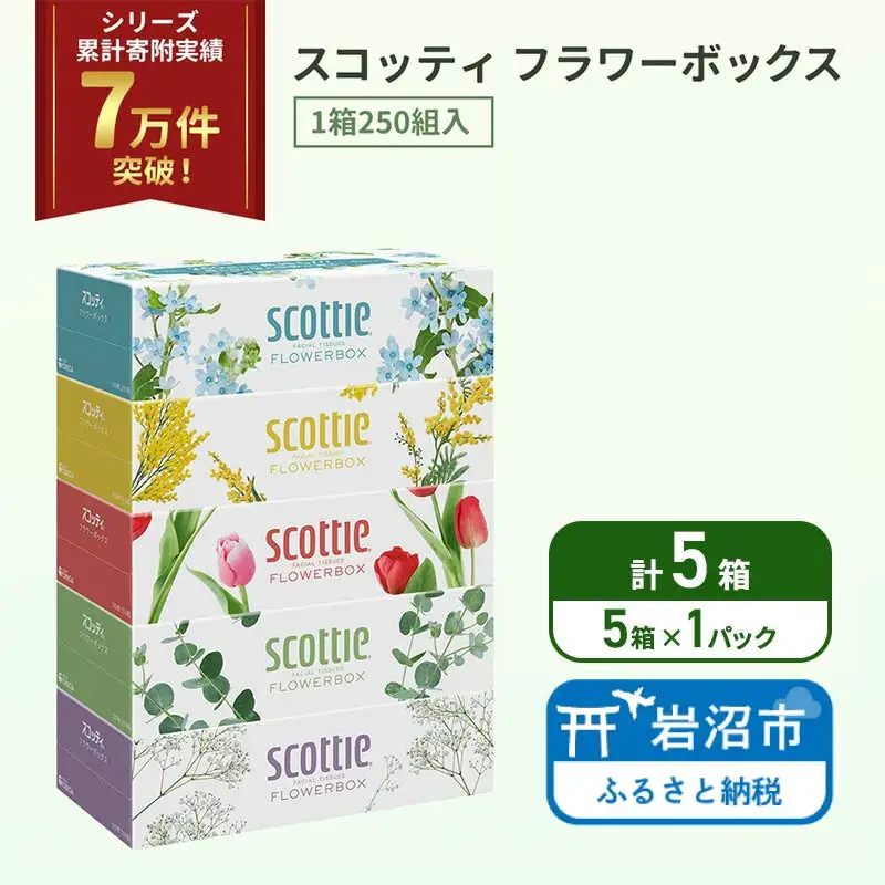 ティッシュ スコッティ フラワーボックス 5箱 ( 5箱 × 1パック)