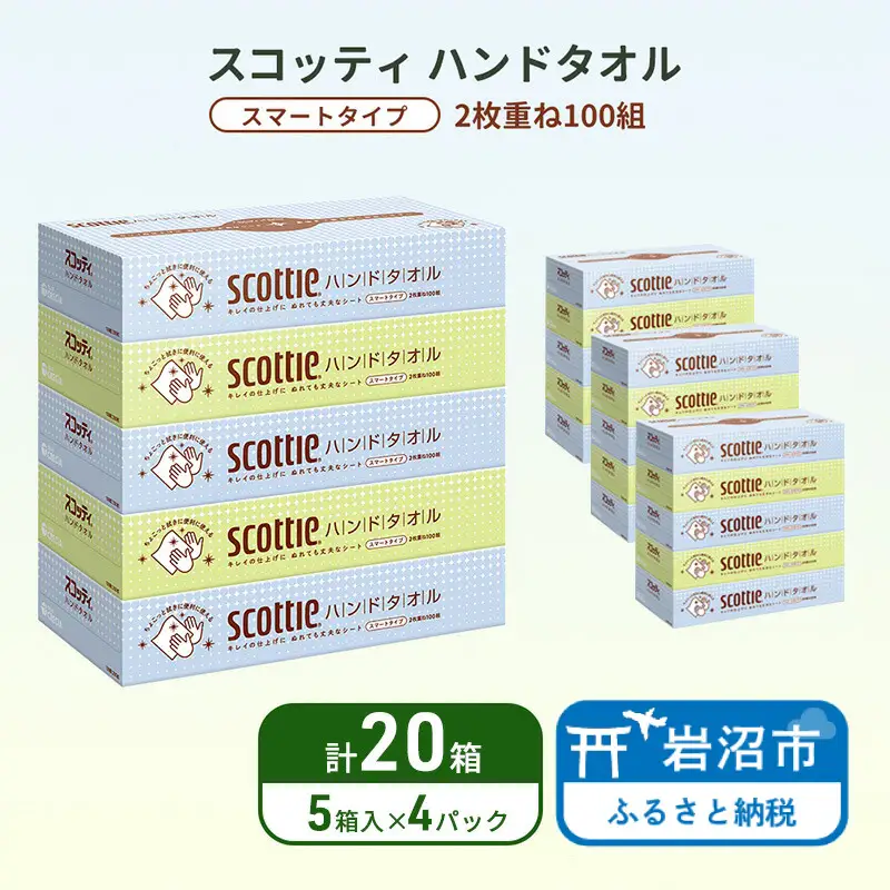 ペーパータオル スコッティ キレイの仕上げ 20箱 ペーパータオル