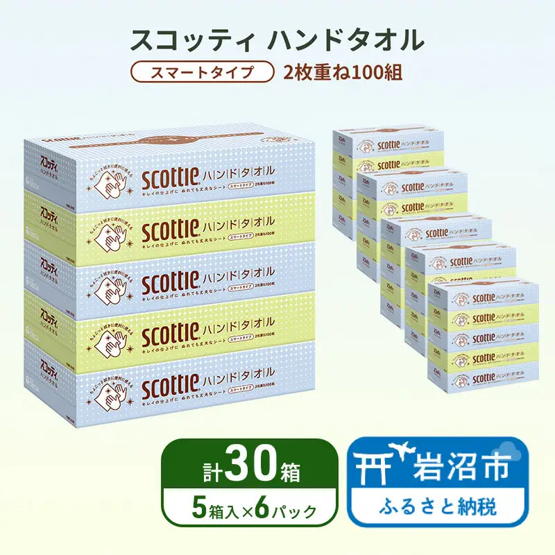ペーパータオル スコッティ キレイの仕上げ 30箱 ペーパータオル