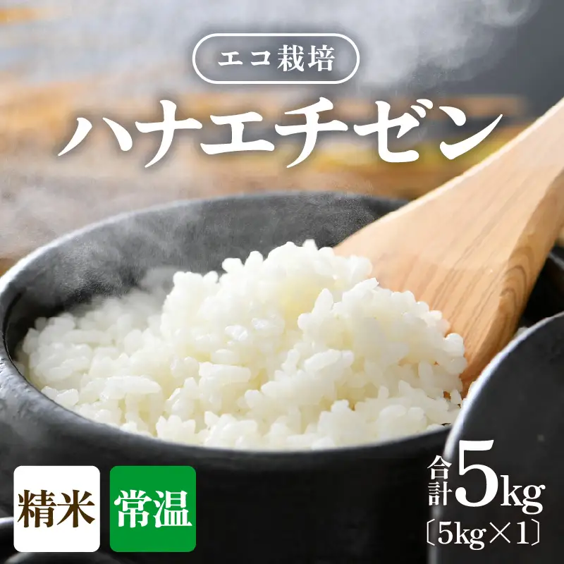 【先行予約】【令和8年産 新米】 エコ栽培ハナエチゼン　白米5kg ／ 鮮度抜群 福井県産 はなえちぜん ご飯 新鮮 白米 ※2026年9月上旬以降順次発送予定 [aw063-a016]