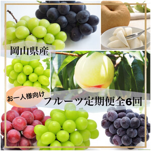 岡山県産 フルーツ定期便全6回＜お一人様向け＞