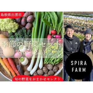 【SPIRA FARM】季節の野菜セット10～12品目入り《農薬・化学肥料は畑での栽培期間中不使用》出雲の自然の恵みを畑からお届け！［出雲 季節の野菜 野菜セット おまかせ 詰め合わせ  新鮮野菜 送料無料 ふるさと納税］