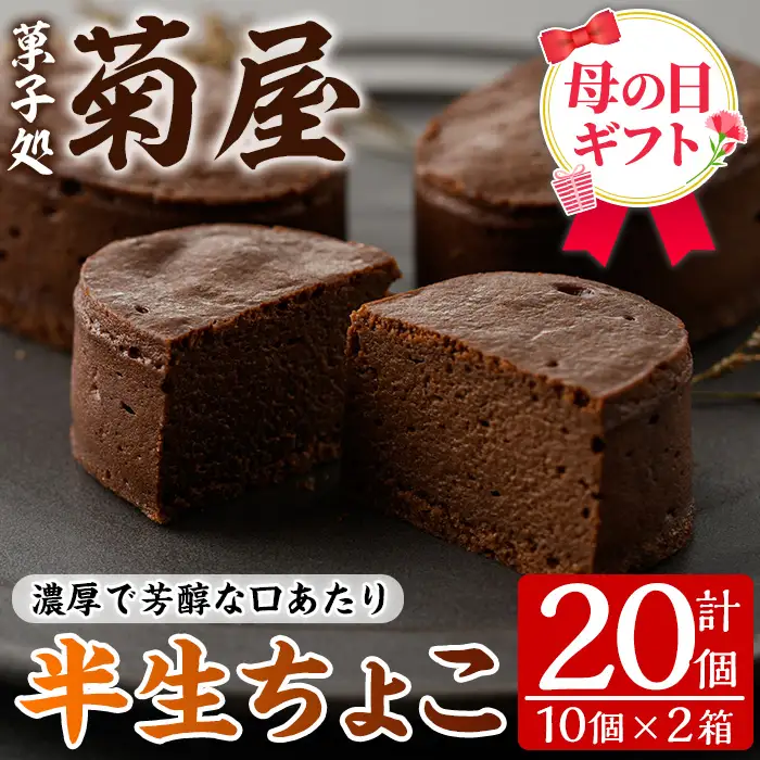 ＼令和8年 母の日／半生チョコケーキ20個（10個×2箱）【MDA-005H】