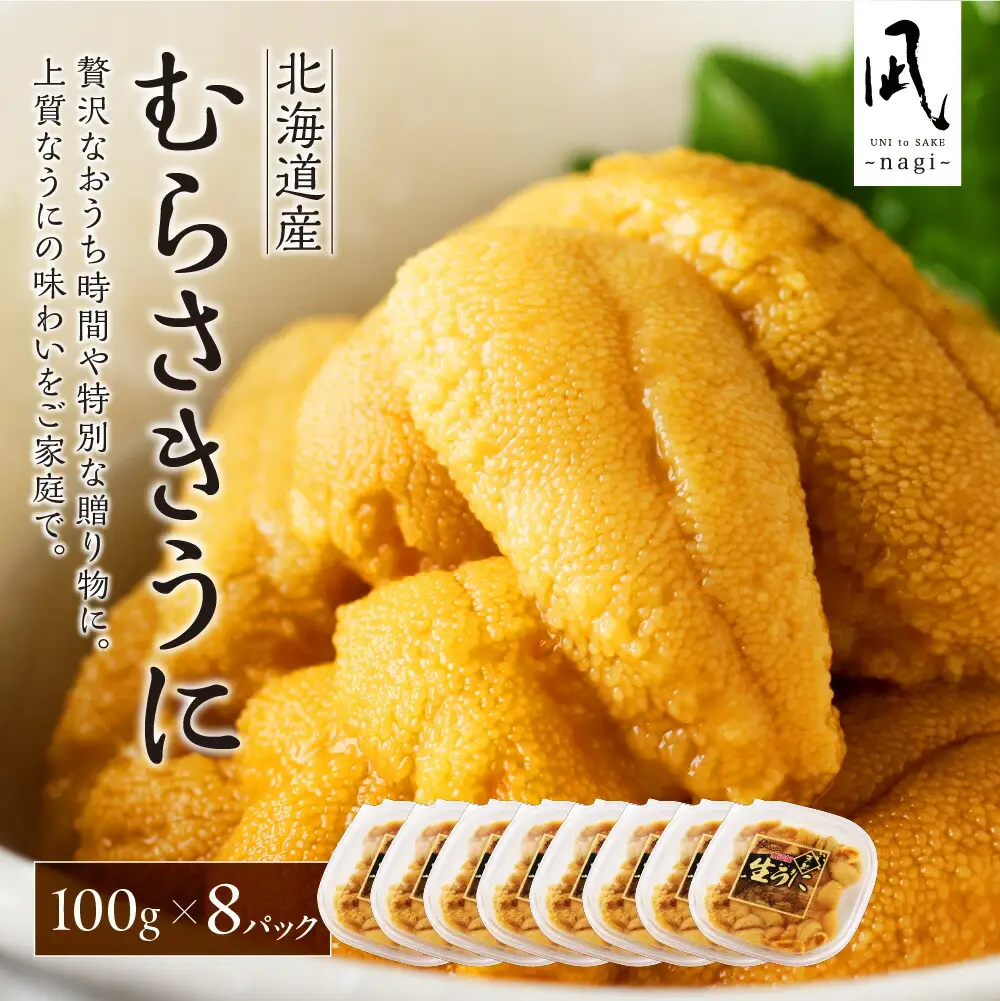 【先行受付】《北海道産》ムラサキウニ 塩水 100g ×8パック＜札幌カネシン水産＞ | ウニ丼 無添加 北海道 札幌市